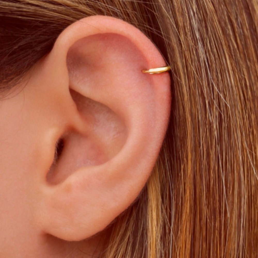 2 gold plated small hoop earrings